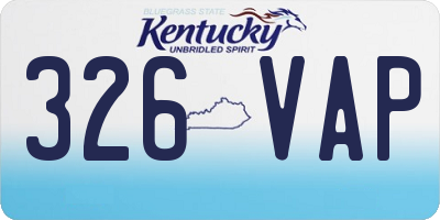 KY license plate 326VAP
