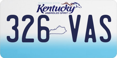 KY license plate 326VAS