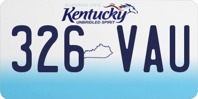 KY license plate 326VAU