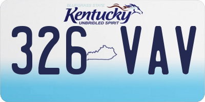 KY license plate 326VAV