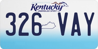 KY license plate 326VAY
