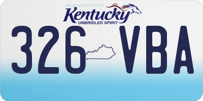 KY license plate 326VBA