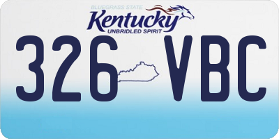 KY license plate 326VBC