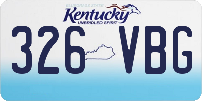 KY license plate 326VBG