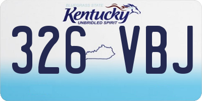 KY license plate 326VBJ