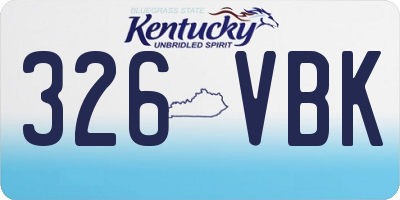KY license plate 326VBK