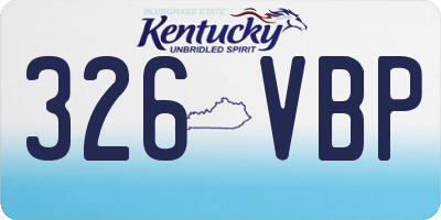 KY license plate 326VBP
