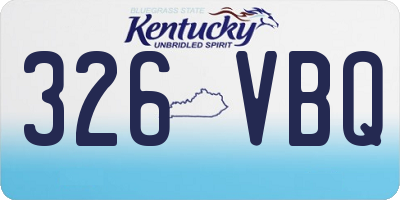 KY license plate 326VBQ