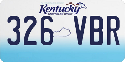 KY license plate 326VBR