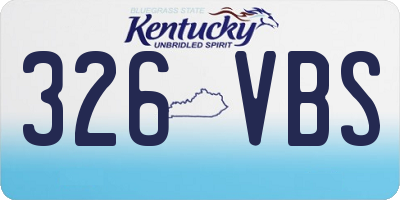 KY license plate 326VBS