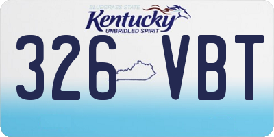 KY license plate 326VBT