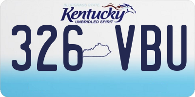 KY license plate 326VBU
