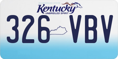 KY license plate 326VBV