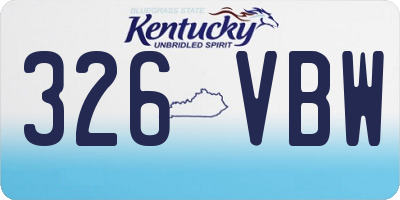 KY license plate 326VBW