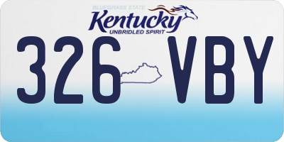 KY license plate 326VBY
