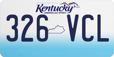 KY license plate 326VCL