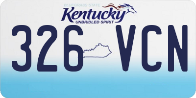 KY license plate 326VCN