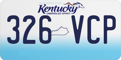 KY license plate 326VCP