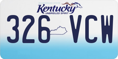 KY license plate 326VCW