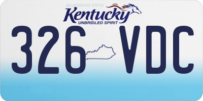KY license plate 326VDC