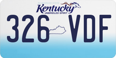 KY license plate 326VDF