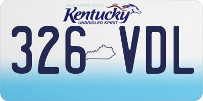 KY license plate 326VDL