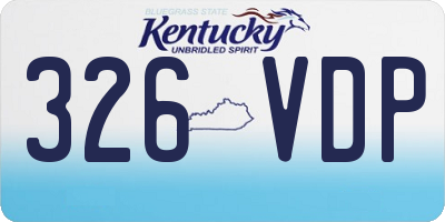 KY license plate 326VDP