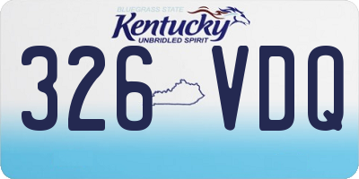 KY license plate 326VDQ