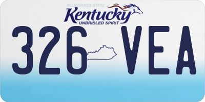 KY license plate 326VEA