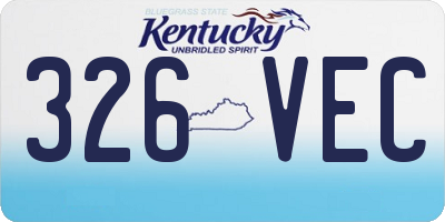 KY license plate 326VEC