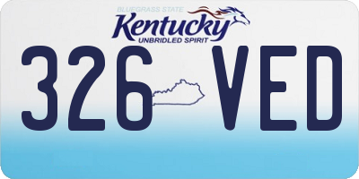 KY license plate 326VED