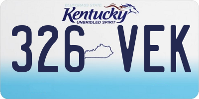 KY license plate 326VEK