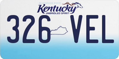 KY license plate 326VEL