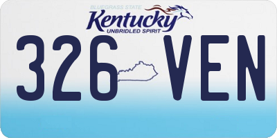 KY license plate 326VEN