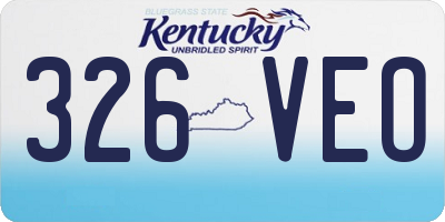 KY license plate 326VEO