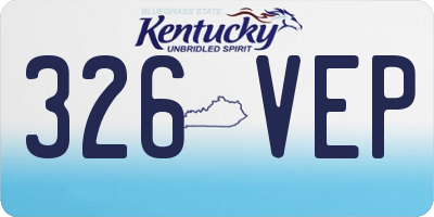 KY license plate 326VEP
