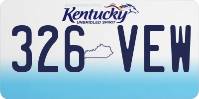 KY license plate 326VEW