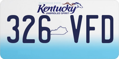 KY license plate 326VFD