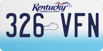 KY license plate 326VFN