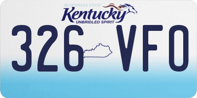 KY license plate 326VFO
