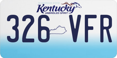 KY license plate 326VFR