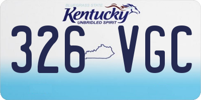 KY license plate 326VGC