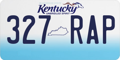 KY license plate 327RAP