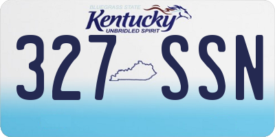 KY license plate 327SSN