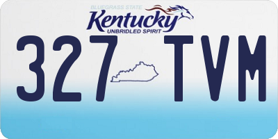KY license plate 327TVM