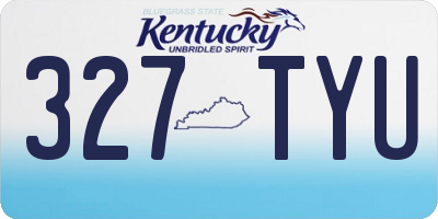KY license plate 327TYU