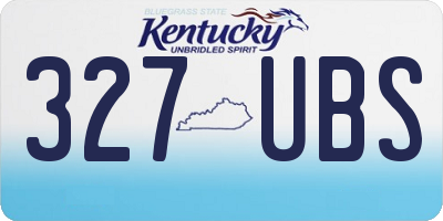 KY license plate 327UBS
