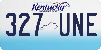 KY license plate 327UNE