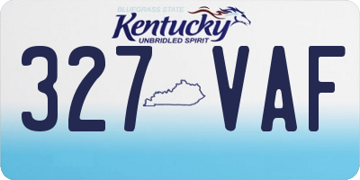 KY license plate 327VAF