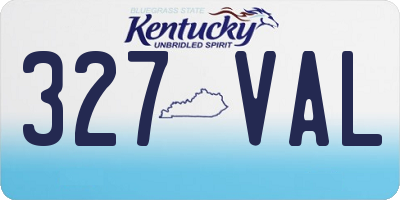 KY license plate 327VAL